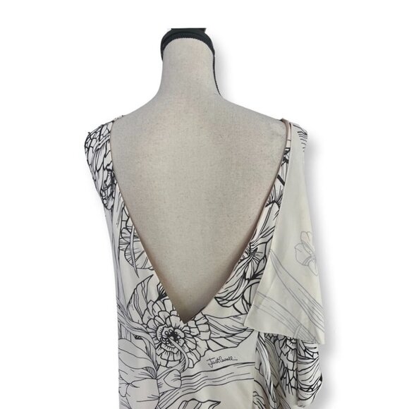 Just Cavalli beige ball floral print low back dress size 42 - Picture 4 of 10